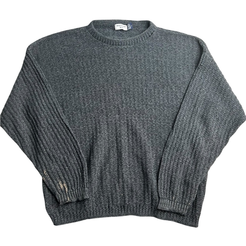 Vintage Whitefish Bay Knit Sweater Men’s‎ Size L Gray Textured Cotton USA Made